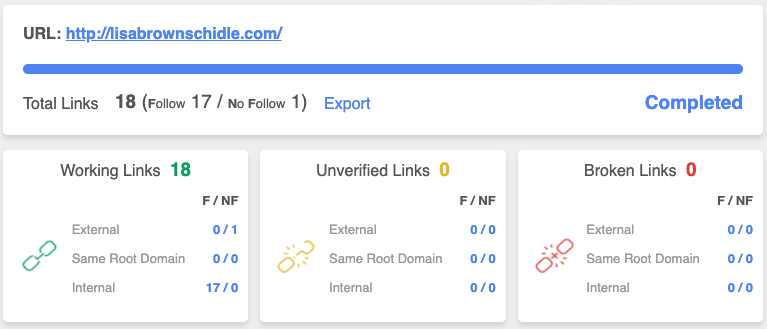 Data generated from Backlink Checker by LRT for lisabrownschidle.com