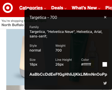 detailed description of fonts generated by whatnot on target.com